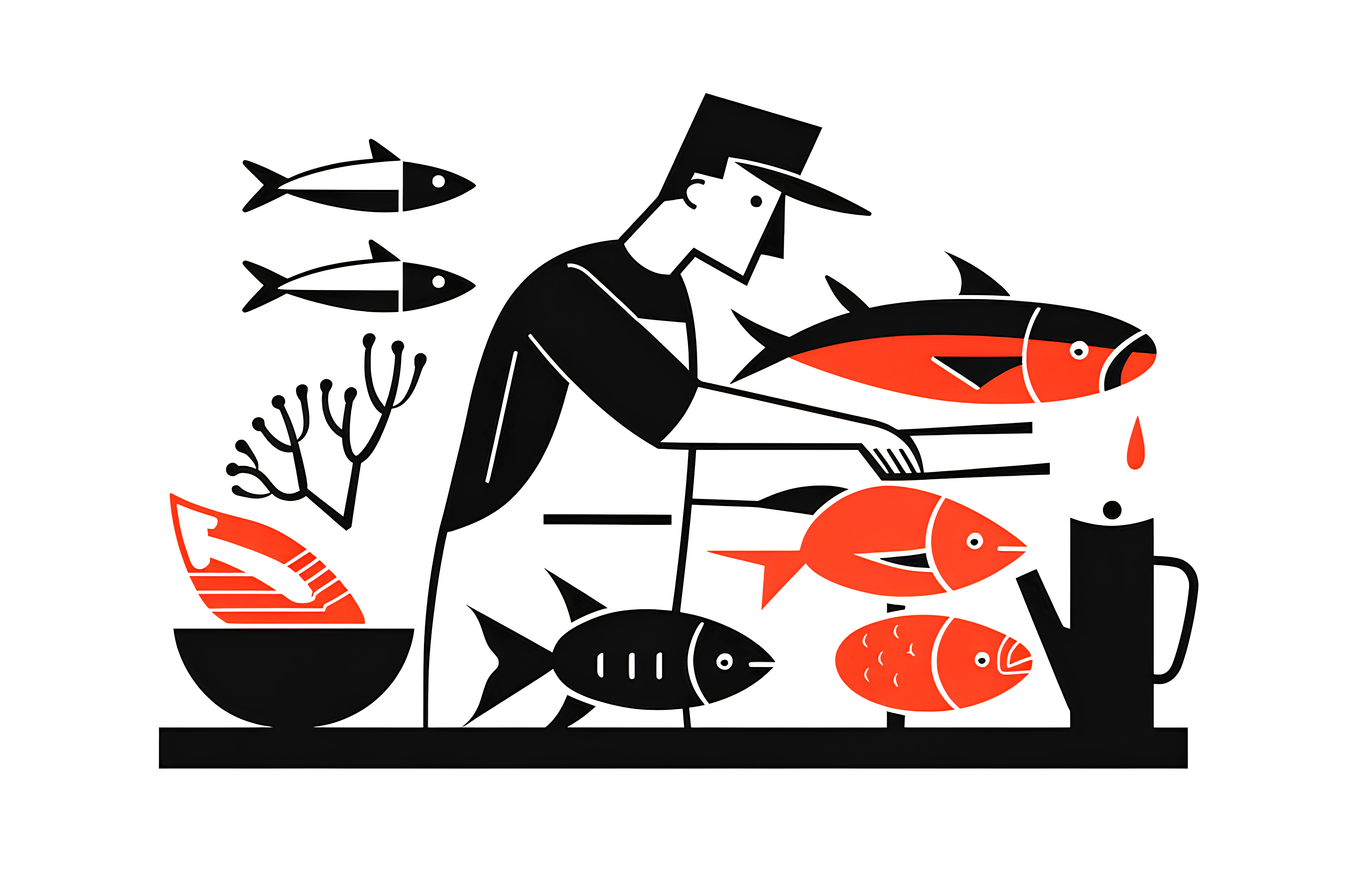 魚屋さん・居酒屋さんのアイコンイラスト